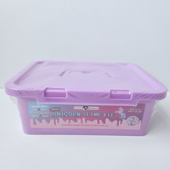Mini Unicorn Slime Kit Girls Crafts Make Sparkle Clay Foam Jelly Cube Slime Box - Picture 1 of 7